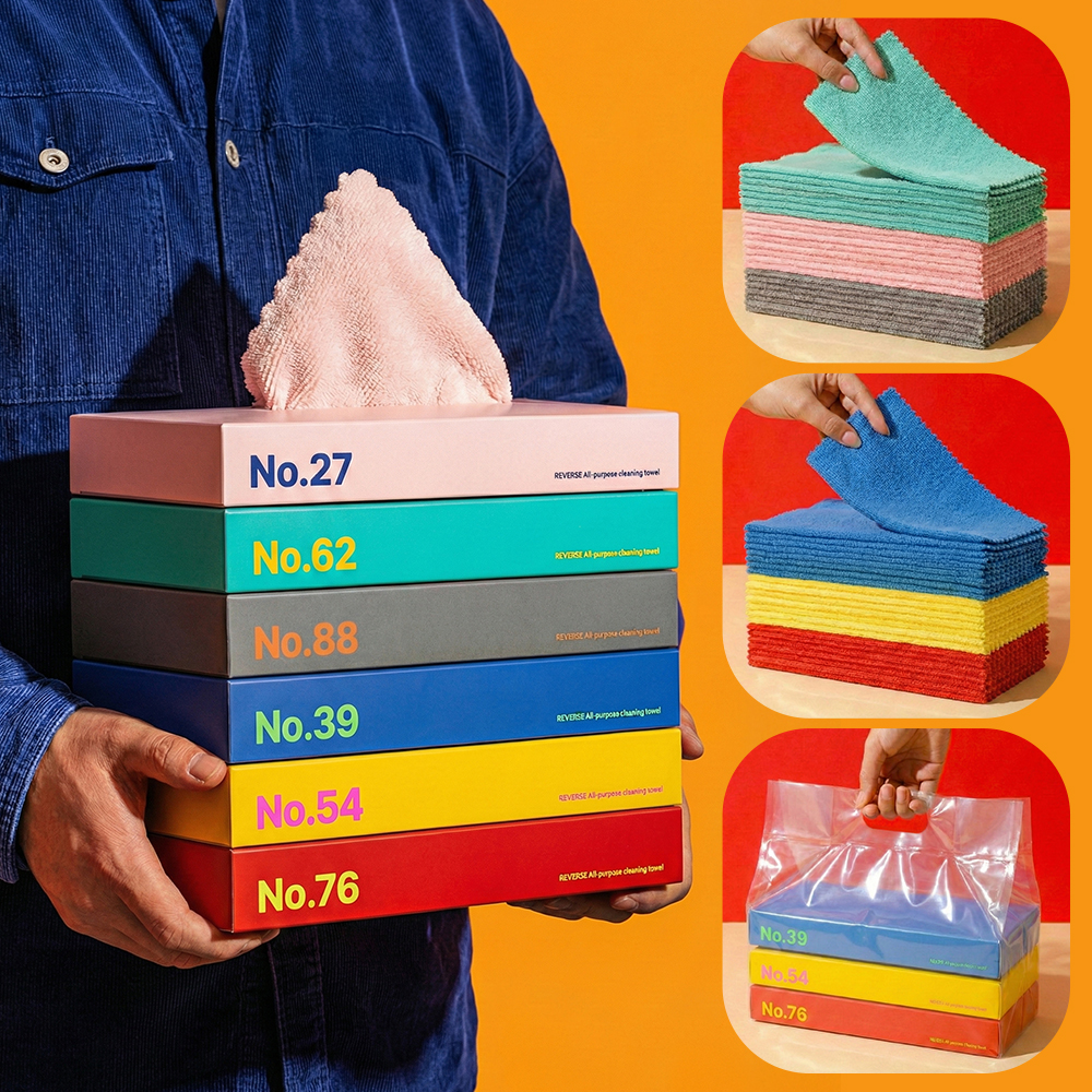디센느 리버스 극세사 주방 컬러 행주 뽑아쓰는 요술 카페 다용도 티슈 면 타월 30매 제품 이미지