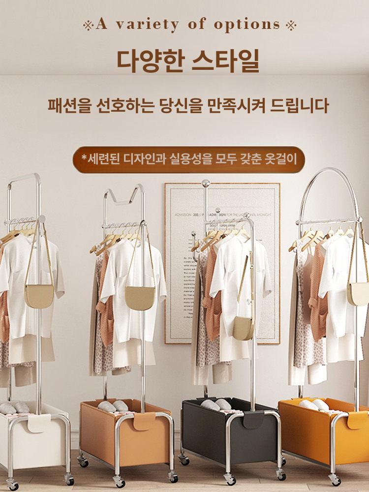 이동식 스탠드 행거 코트걸이 스테인리스 안방 옷걸이 - 상세 이미지 2
