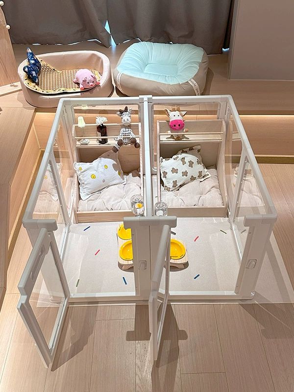 애견 실내 조립식 케이지 야외 휀스 철제 펜스 접이식 완전 투명 칸막이 5 x 1 105 경사 55 60cm 높이 - 상세 이미지 4