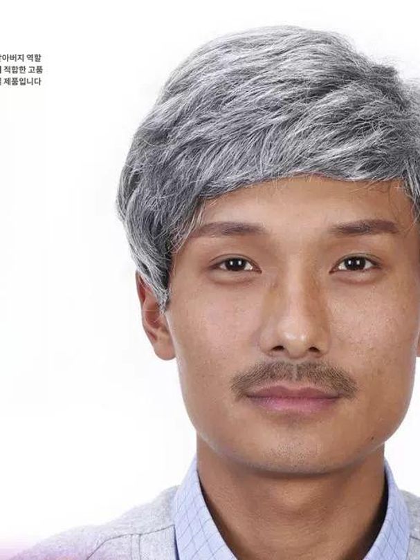 남자 중년 가발 정수리 부분 가발 아저씨 머리숱 보정 - 상세 이미지 2