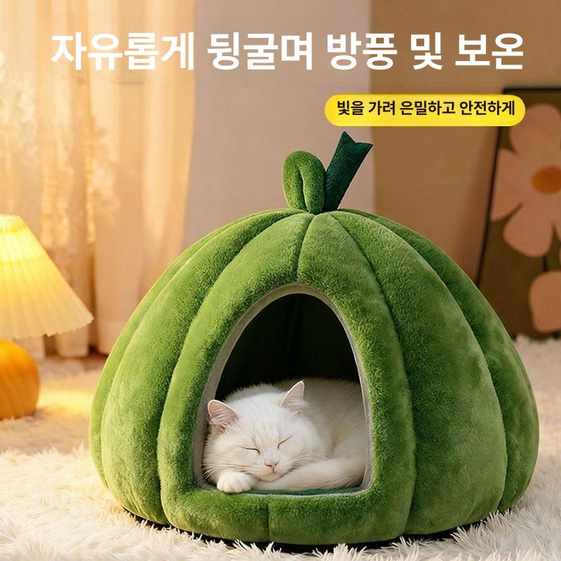애견 세탁 가능한 강아지집 따뜻한 보온 기능 실내용 맥스 올리브그린 대형 45 x 35cm 6.0kg 이하 - 상세 이미지 4