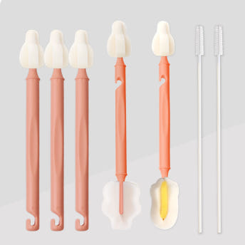 하이비 몽글이 젖병 젖꼭지 텀블러 빨대 세척 솔 브러쉬 혼합 세트 - 상품 이미지