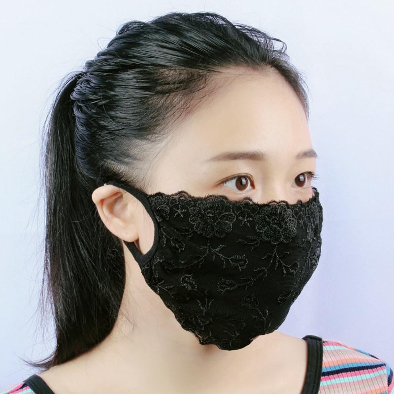 레이스마스크 화이트 황사 이브닝 귀여운 - 상세 이미지 4