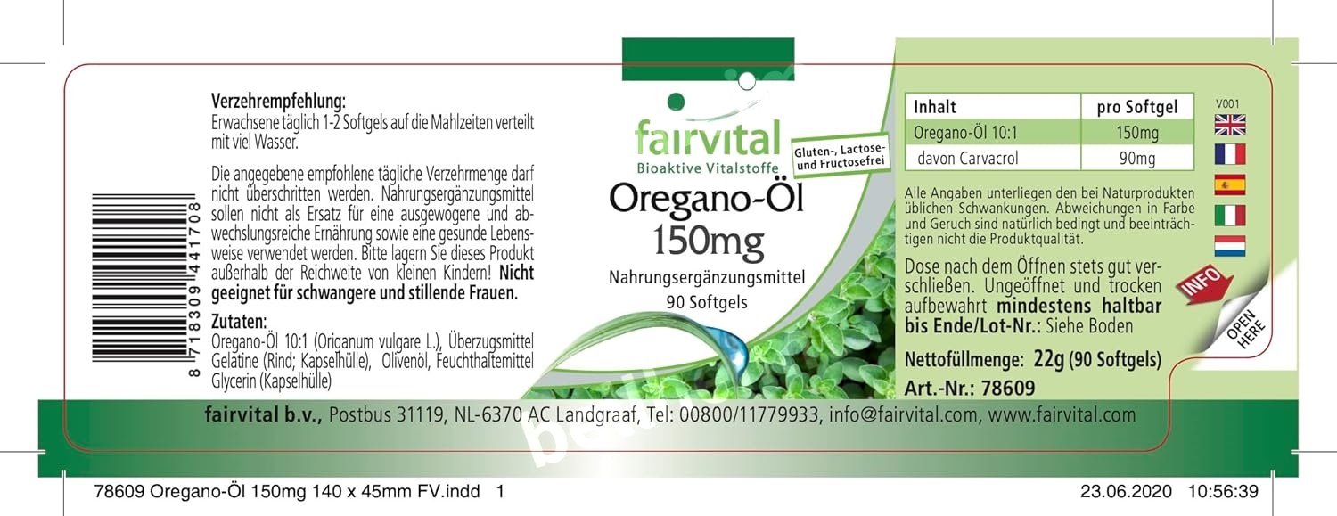 페어바이탈 오레가노 오일 90캡슐 (150mg) 이미지 7