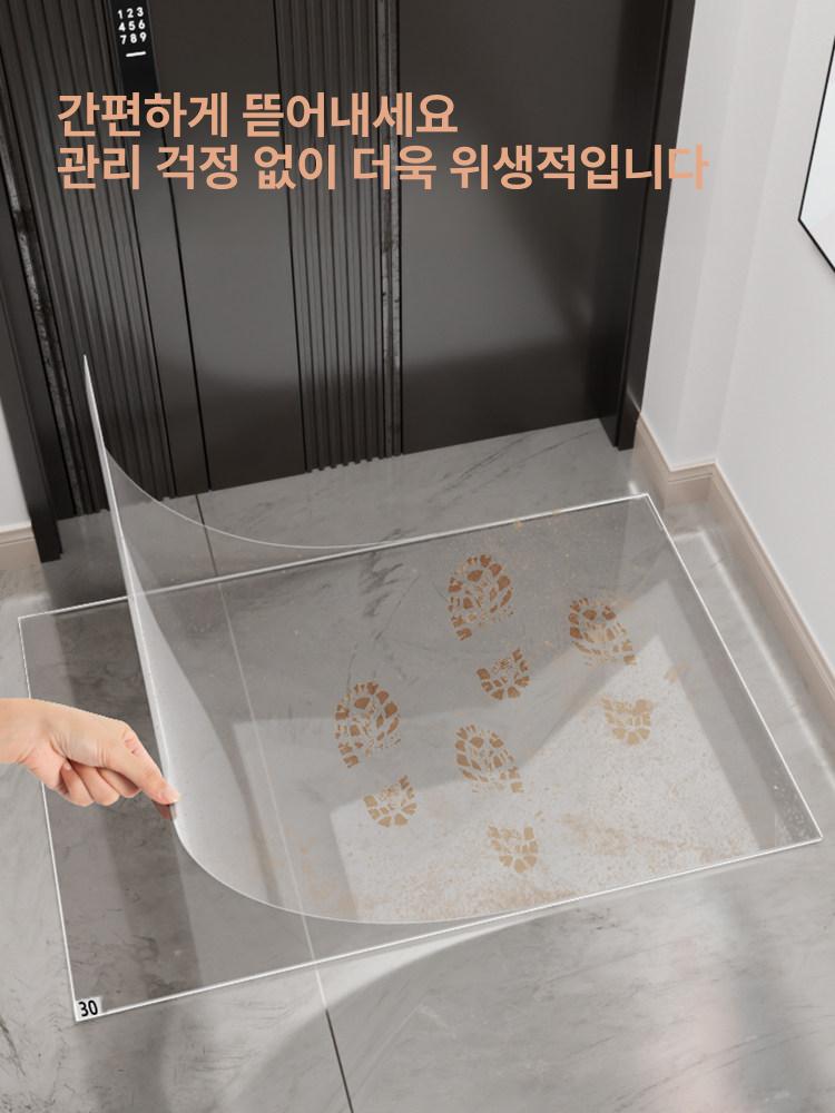업소용 일회용 현관 욕실용 입구 발판 웰컴 매트 논슬립 투명 30장 60x90cm - 상세 이미지 2