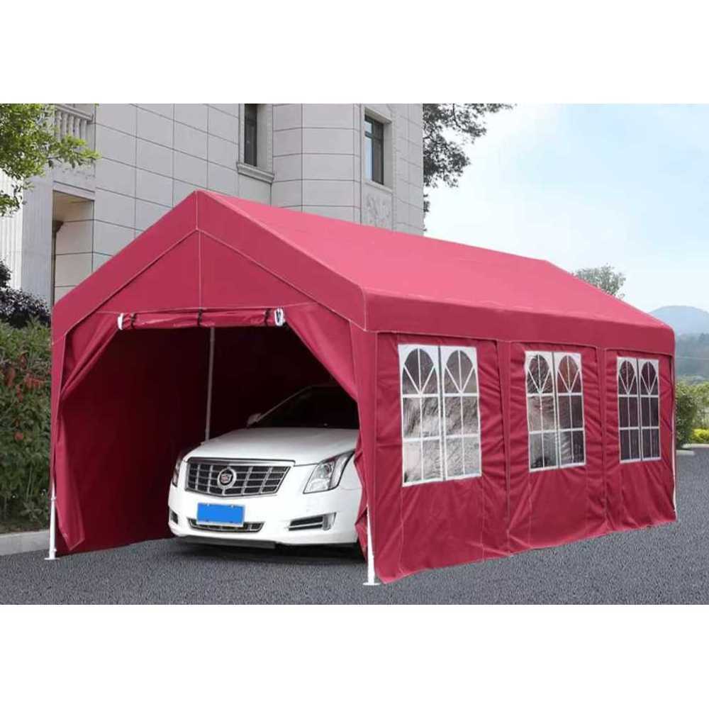 간이 농막 차고 야외 대형 텐트 쉘터 방수덮개 주차 2.8x5.3m / 4면 측면 천 포함 - 상품 이미지