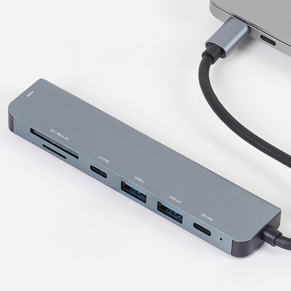 온아워 C타입 멀티허브 7in1 USB 3.0 맥북 노트북 아이패드 도킹스테이션 PD충전 이미지 6