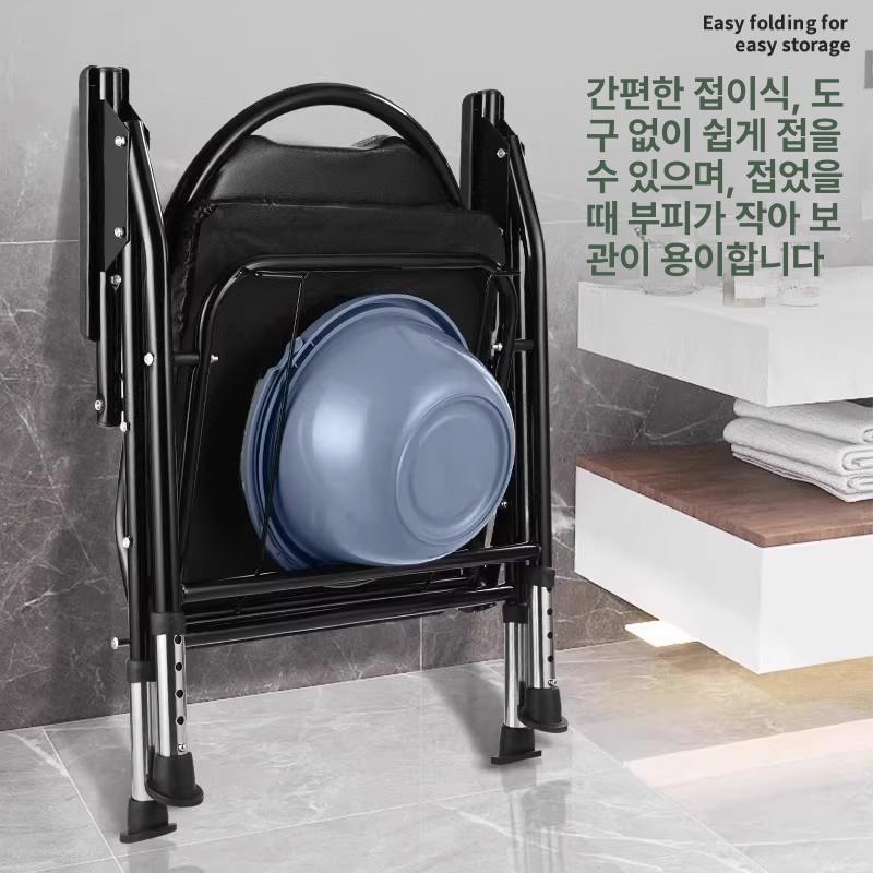휴대용 변기 폴딩 소변기 소변통 어르신 배변보조 차박 카본스틸 프레임 - 상세 이미지 3
