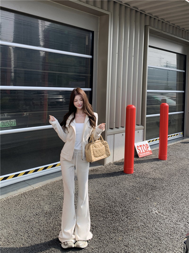 아이보리 투피스 포켓집업 자켓세트 부츠컷팬츠 이미지 7