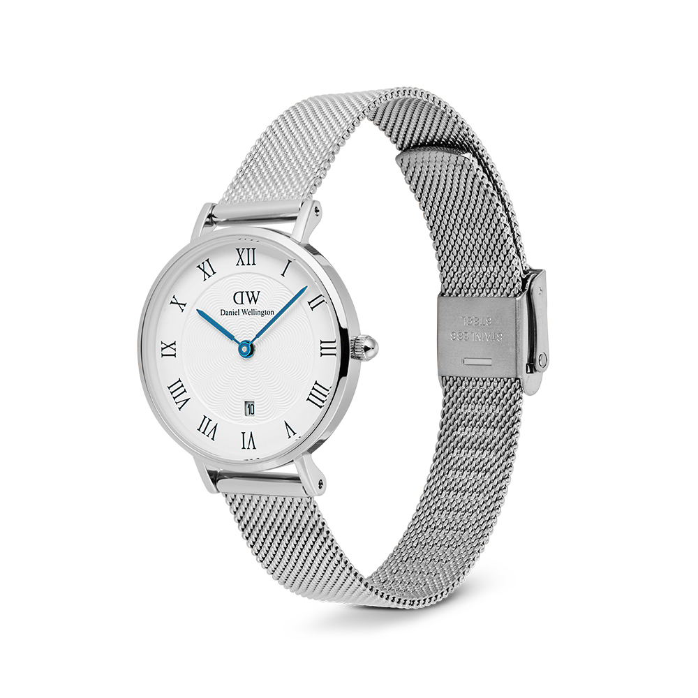 다니엘 웰링턴 PETITE ROMAN NUMERALS DATE 여성 실버메탈 손목시계 - 상세 이미지 3