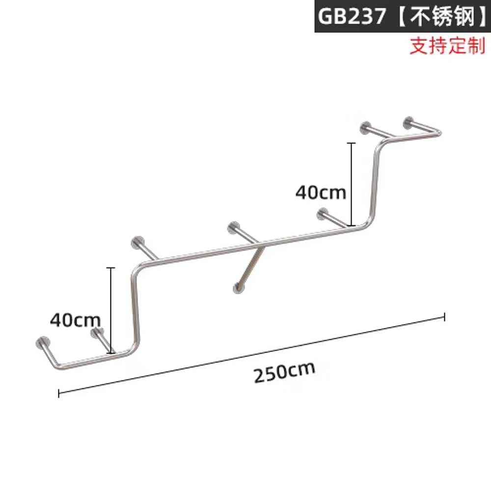 옷가게 행거 의류매장 인테리어 철제 스텐 금속 일자 200cm 이미지 7