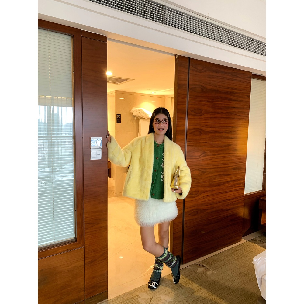 밴딩 캉캉 미니스커트 메쉬 고급 호텔데이트 패션 코디 데일리 가을겨울 크림베이지 - 상세 이미지 3