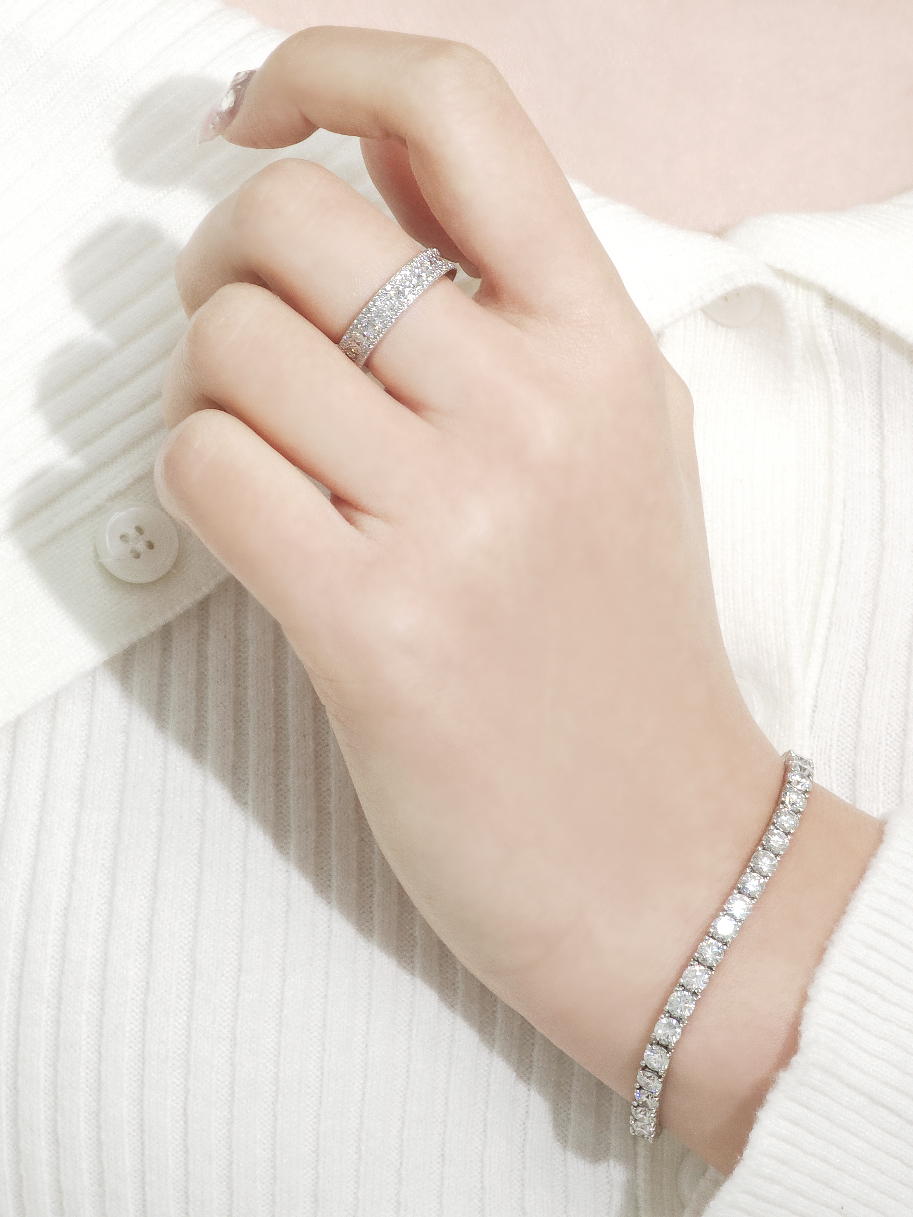 스퀘어 랩다이아몬드 이터니티링 반지 14k 18k 이미지 6