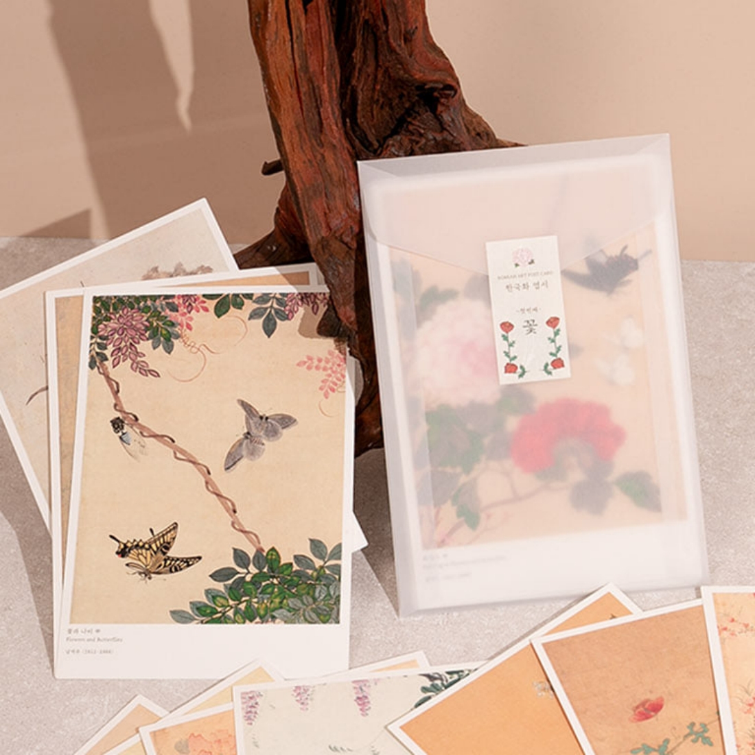 민화 엽서 10장세트 호작도 산수화 전통그림 새해 카드 한국 기념품 선물 10매, 5. 산수2, 240g - 상세 이미지 3