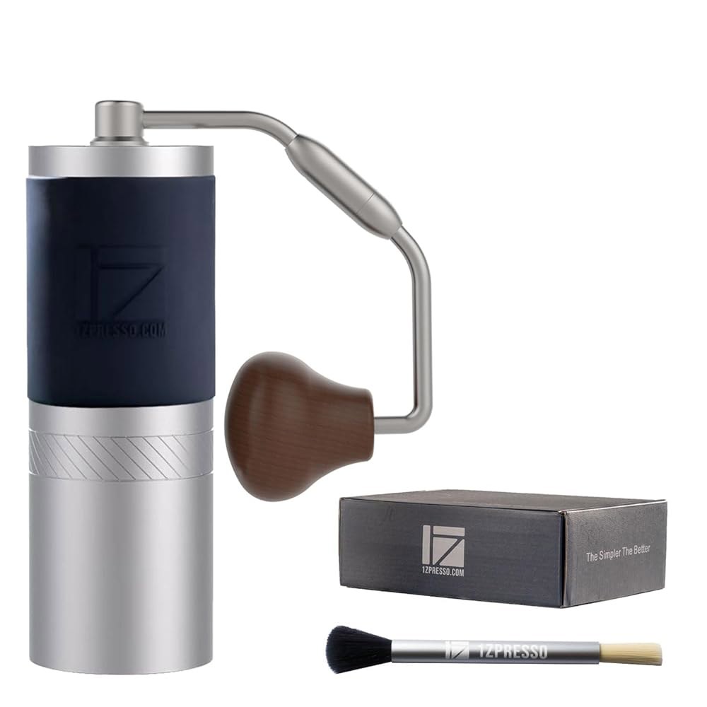 조립식 스테인리스 원뿔형 버가 있는 1Zpresso J 수동 커피 그라인더 실버 용량 35g - 수치 내부 조정 가능 설정 J Silver - 상품 이미지