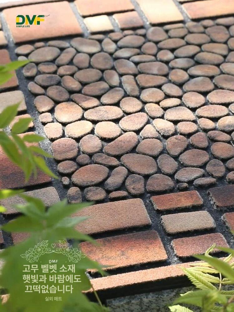 현관 업소용 매트 현관매트 야외 출입구 플라워 문양 전원 생활 60cm x 90cm - 상세 이미지 5