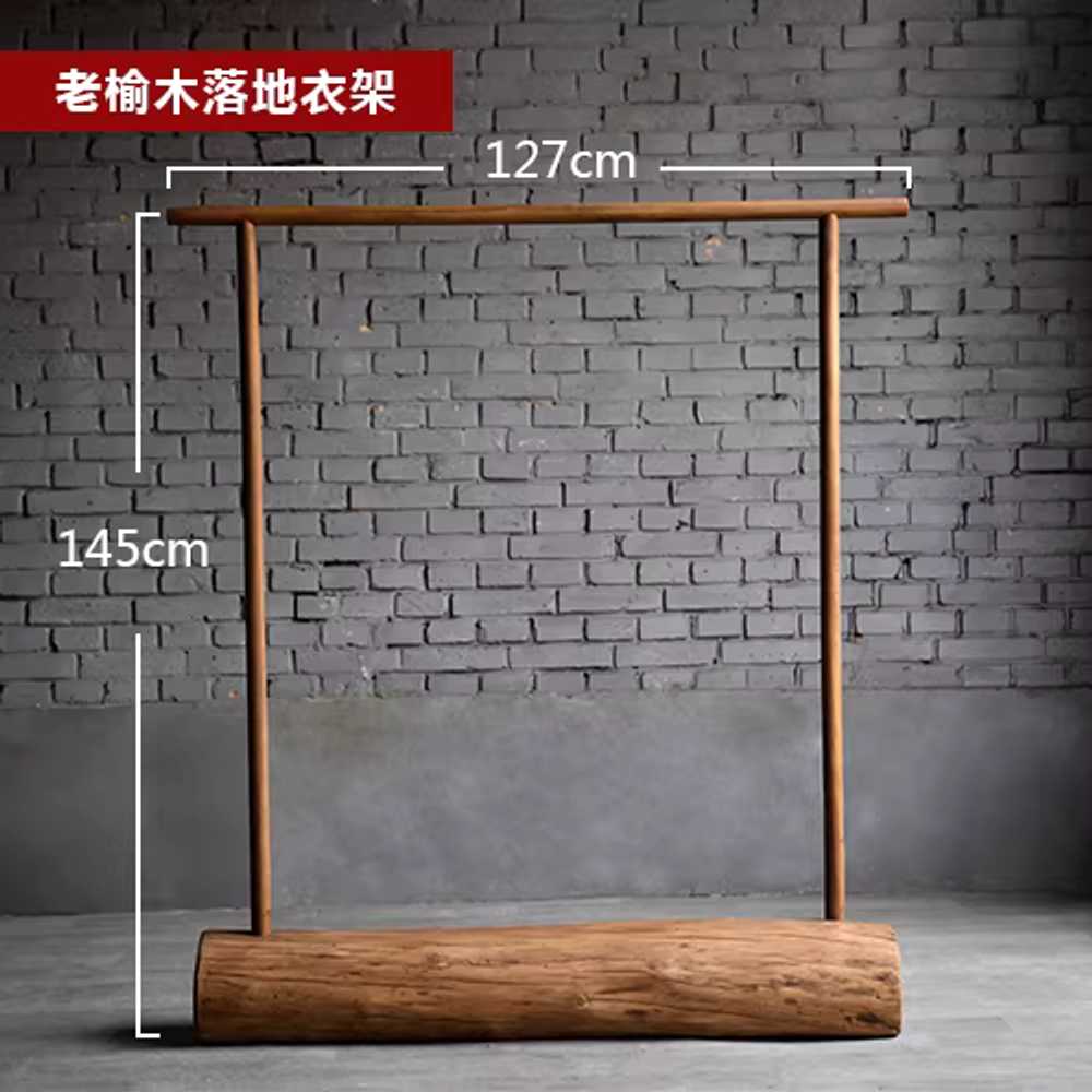스탠딩 행거 우드 옷가게 튼튼한 빈티지 미니멀 매장 1.45m 참나무 원목 스탠드 옷걸이 이미지 6