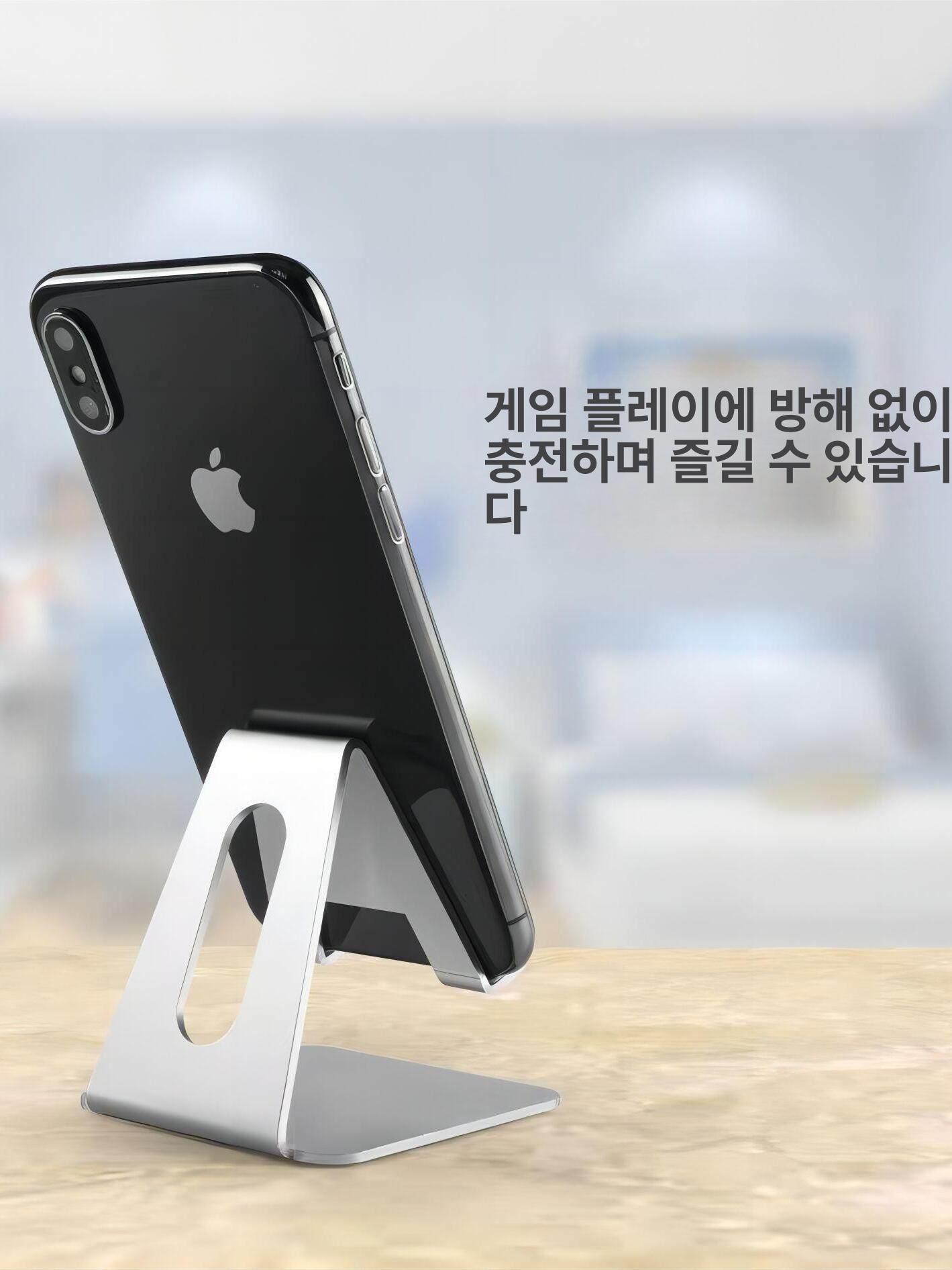 휴대폰 거치대 식탁용 동영상 촬영 자바라 태블릿 겸용 실버 - 상세 이미지 5
