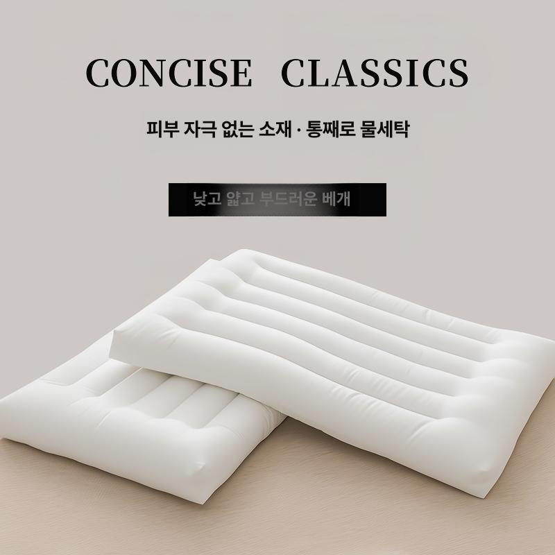 커플 목베개 낮잠 낮은 경추 굴곡 기능성 메모리폼 목침 그레이 베개 40 x 60cm 1개 - 상세 이미지 2