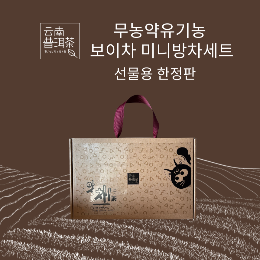 운남성보이차 중국 유기농 숙차 생차 미니방차선물세트 - 상품 이미지