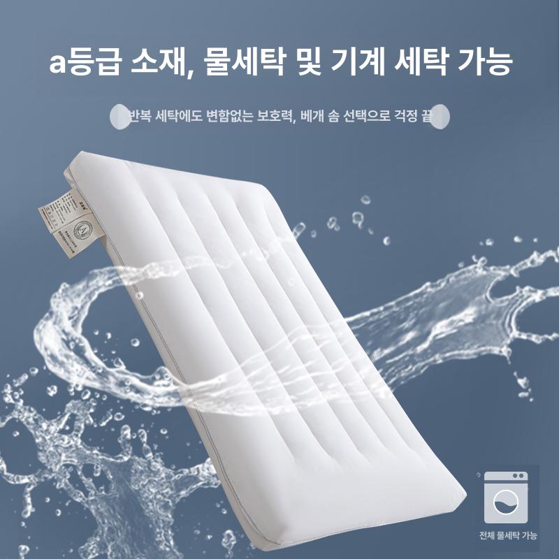 커플 목베개 낮잠 낮은 경추 굴곡 기능성 메모리폼 목침 그레이 베개 40 x 60cm 1개 - 상세 이미지 4