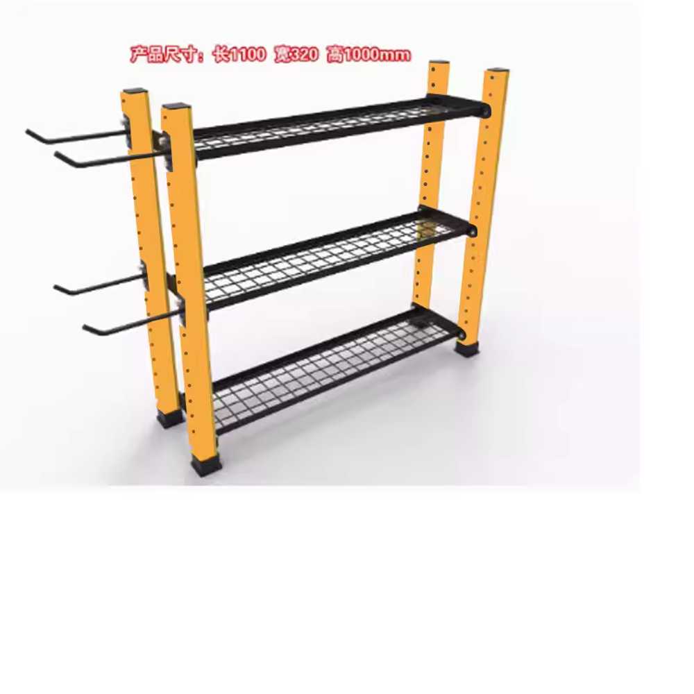 아령 캐틀벨 덤벨 정리대 7kg 10kg 스포츠 랙 거치대 1110x320x1000mm 3단 블랙 메쉬 이미지 6