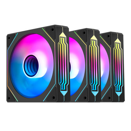 세고텝 Segotep NR12 ARGB PWM 시스템 케이스 쿨러 (3팩, 블랙)