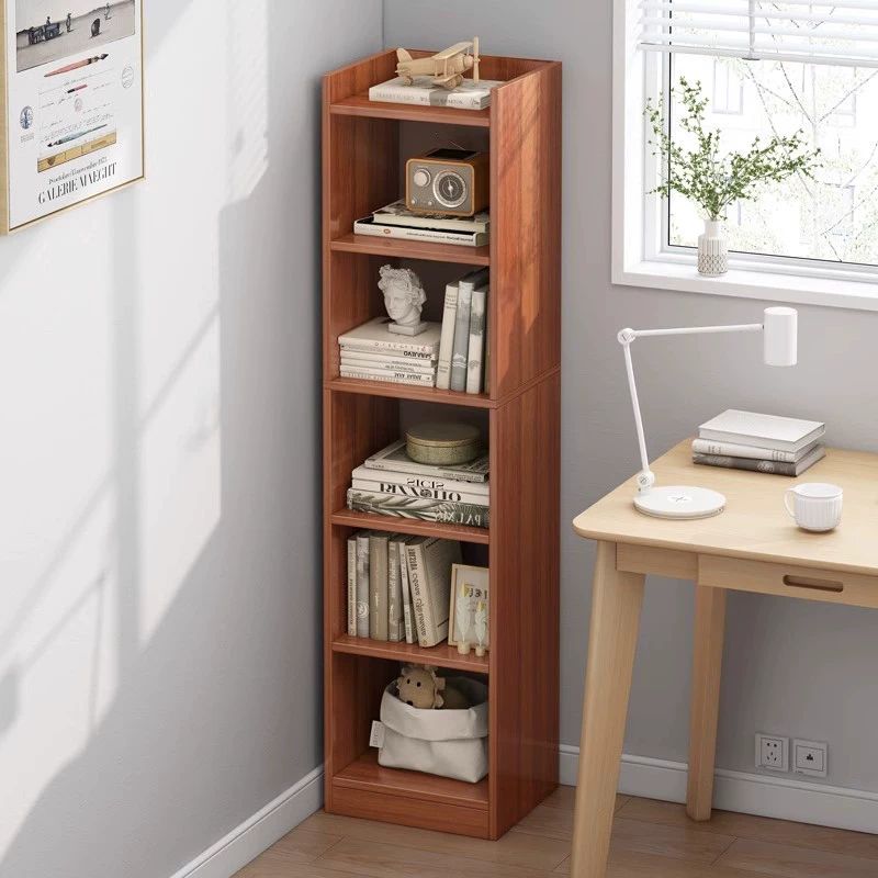 틈새 원룸 만화책 수납 문뒤 수납장 다용도 조립식 거실 엔틱샌달우드 5단 30 x 24cm - 상품 이미지
