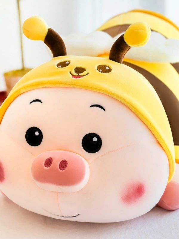 꿀벌 돼지 바디필로우 대형 롱쿠션 인형 애착 베개 60cm - 상세 이미지 5
