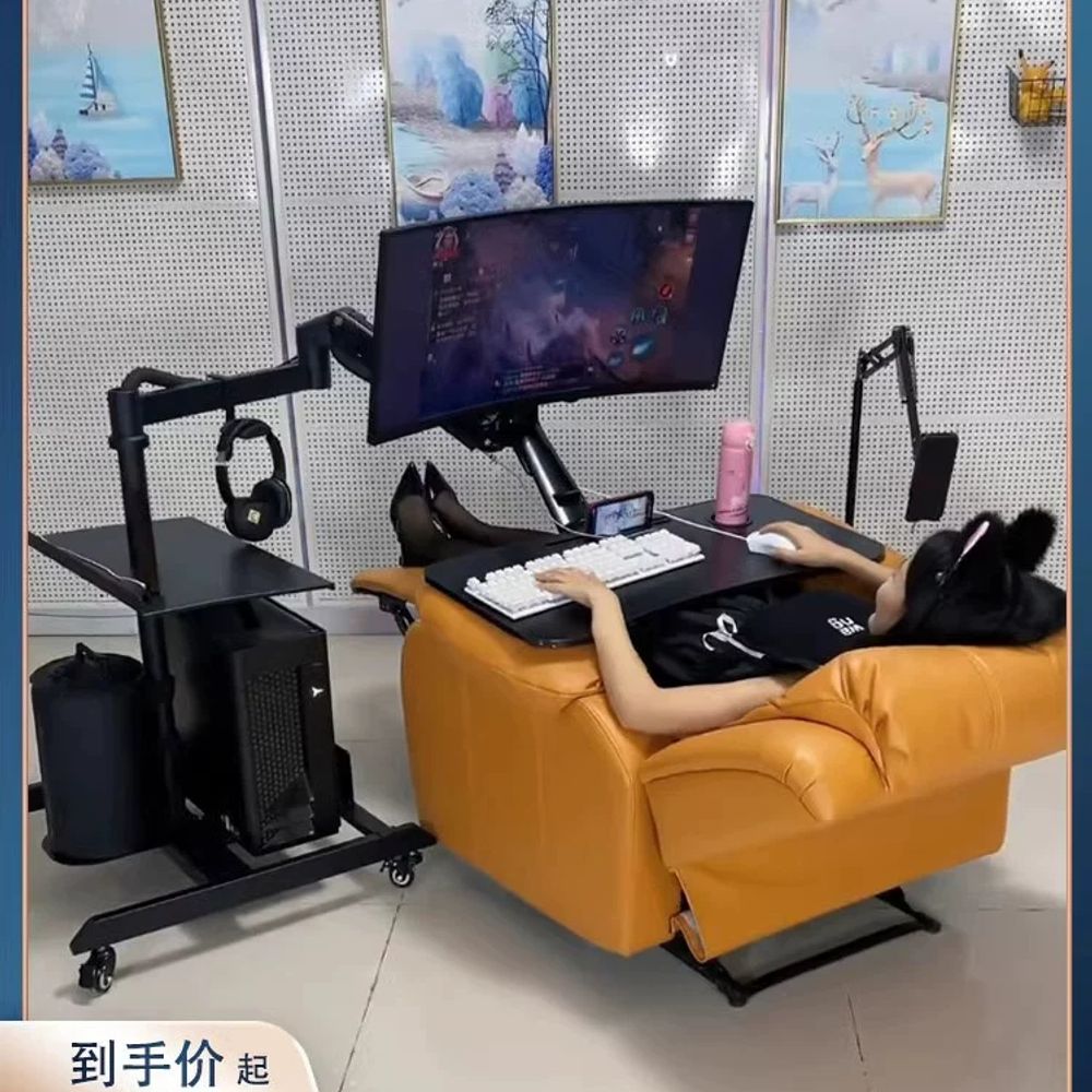 누워서 하는 컴퓨터 컴퓨터책상 각도 게이밍책상 게임 - 상세 이미지 2