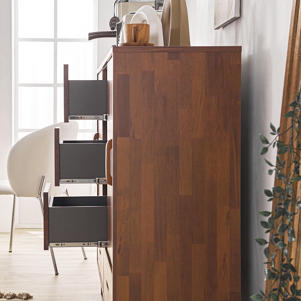 버믈렛 식기장 카페장 홈카페수납장 커피머신 받침대 그릇장 1191x400x1077mm, 4단, 멀바우 이미지 7