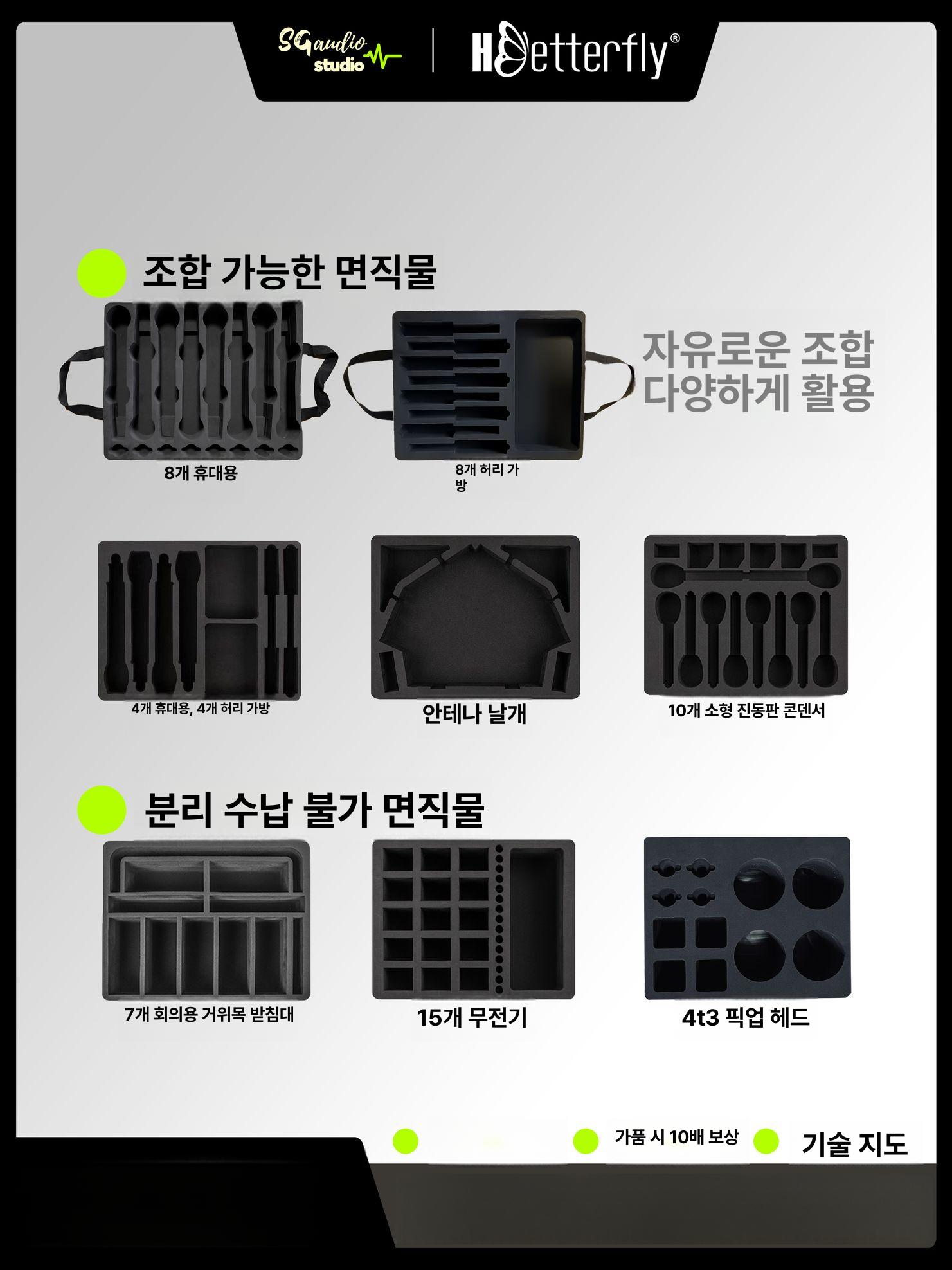 마이크 케이스 유선 무선 휴대용 보관함 방송 공연 장비 가방 - 상세 이미지 5