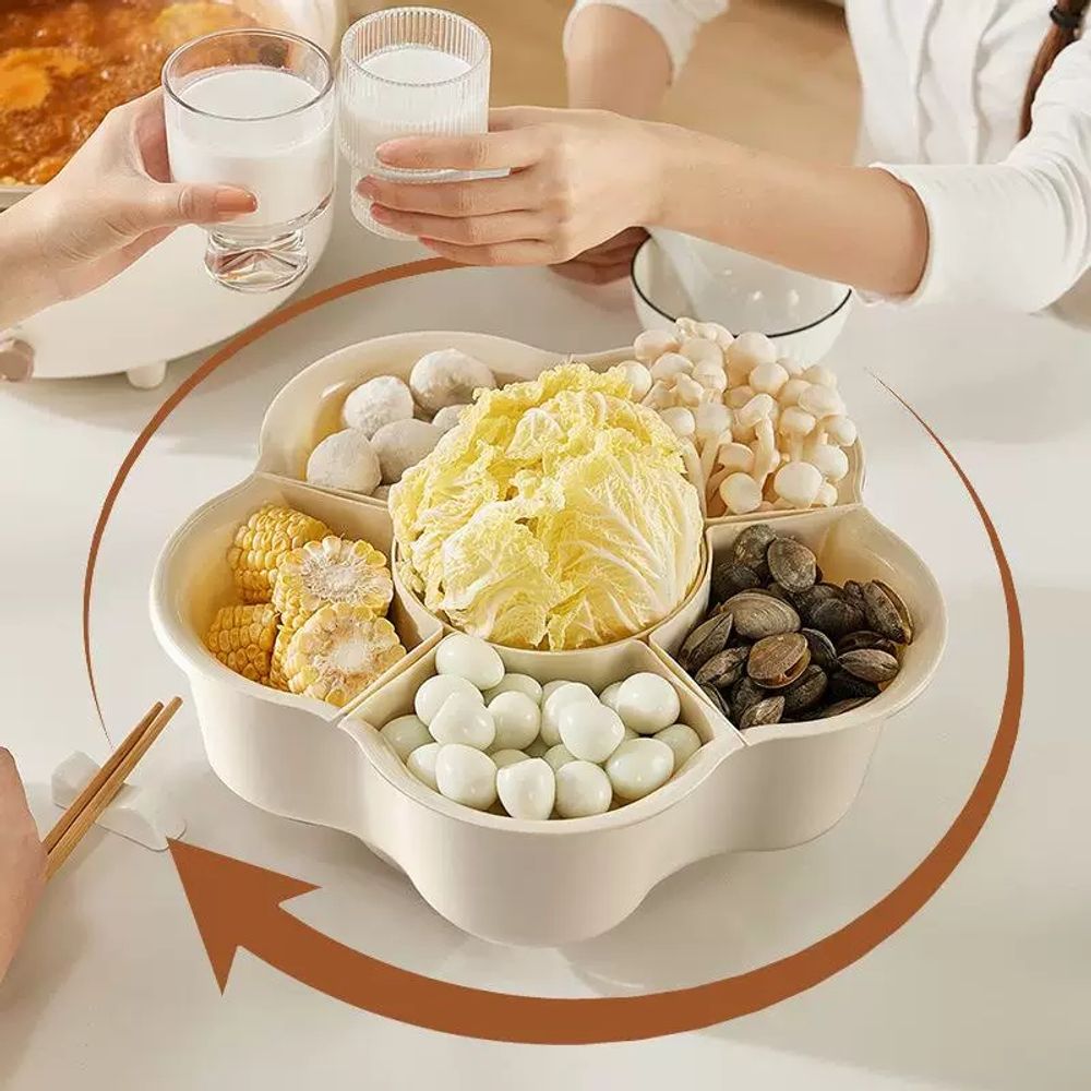 회전 샤브샤브 접시 월남쌈 모듬 나눔 식기 트레이 - 상세 이미지 2