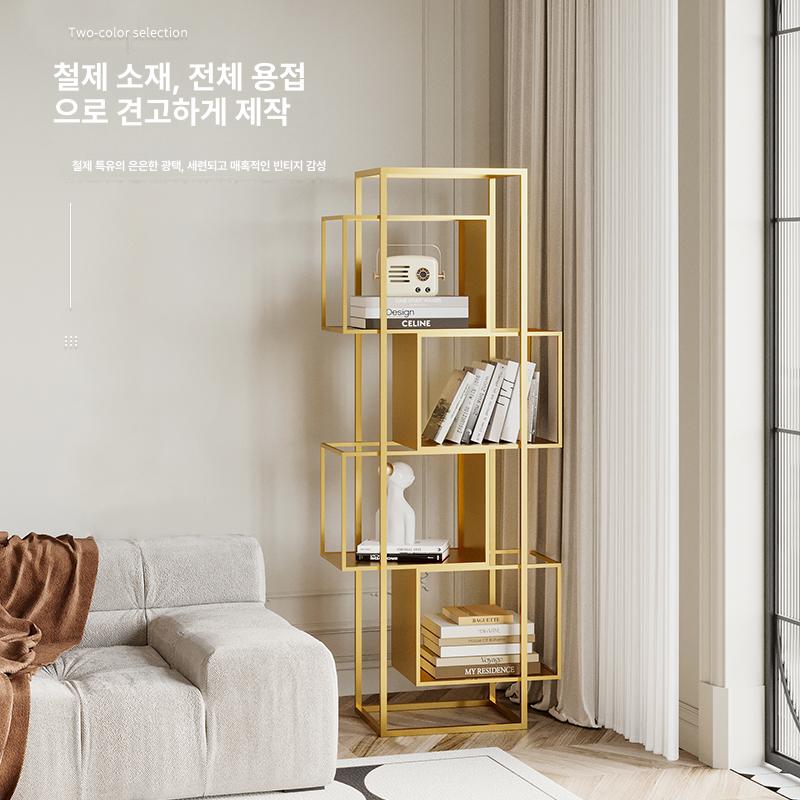 철제 모듈 선반 장식장 모듈형 연결형 다용도 카페 장식 블랙 3단 - 상세 이미지 5