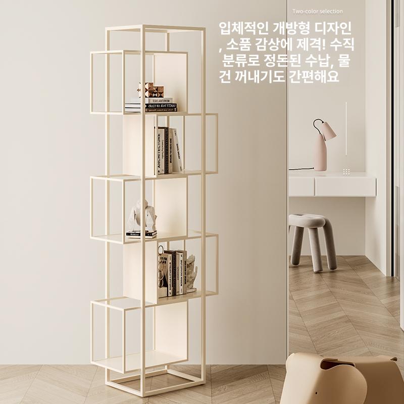 철제 모듈 선반 장식장 모듈형 연결형 다용도 카페 장식 블랙 3단 - 상세 이미지 3