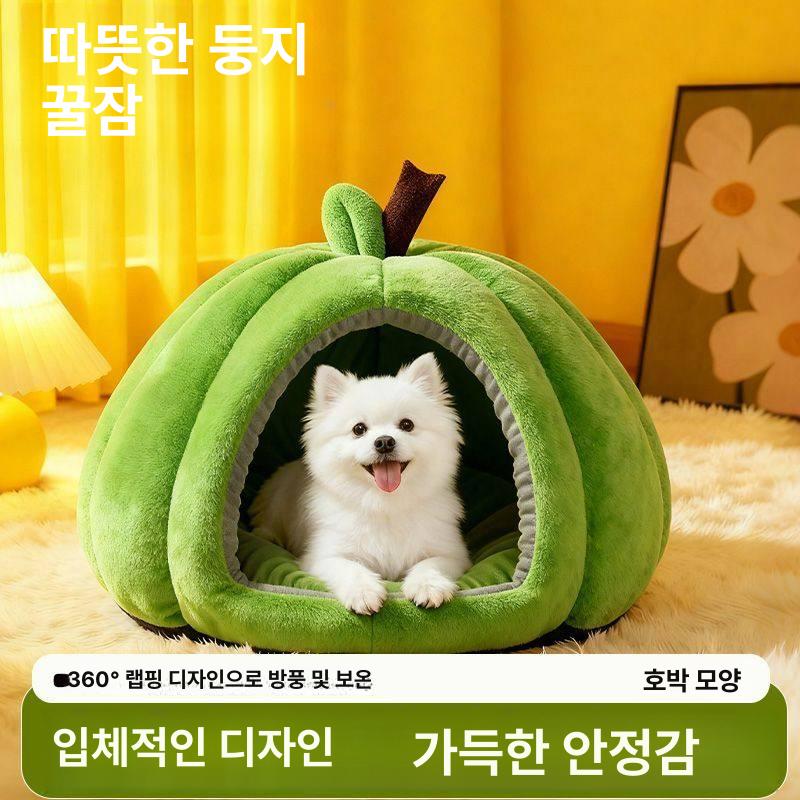 애견 세탁 가능한 강아지집 따뜻한 보온 기능 실내용 맥스 올리브그린 대형 45 x 35cm 6.0kg 이하 - 상세 이미지 3