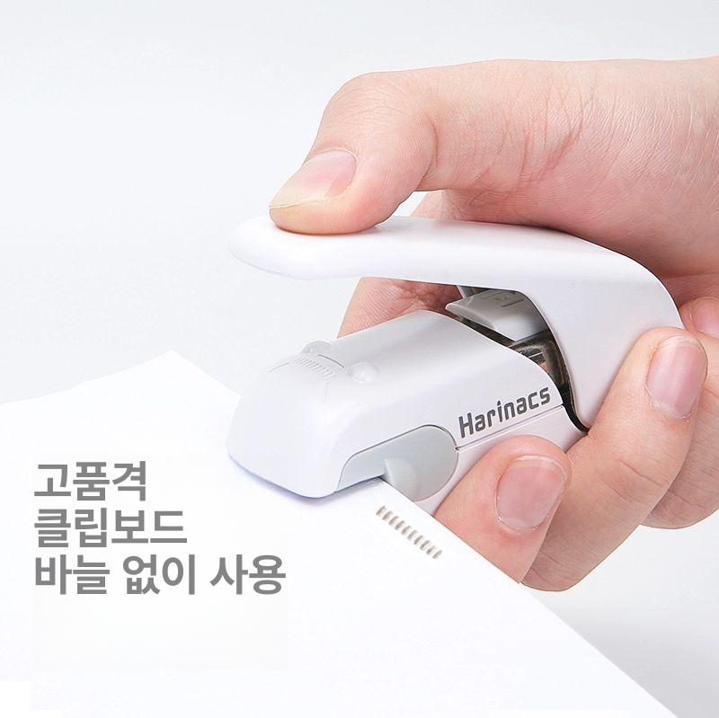 없는 스테플러 스템플러 스탬플러 환경친화 바늘없는 연두 엠보스드 화이트 5장 - 상세 이미지 2
