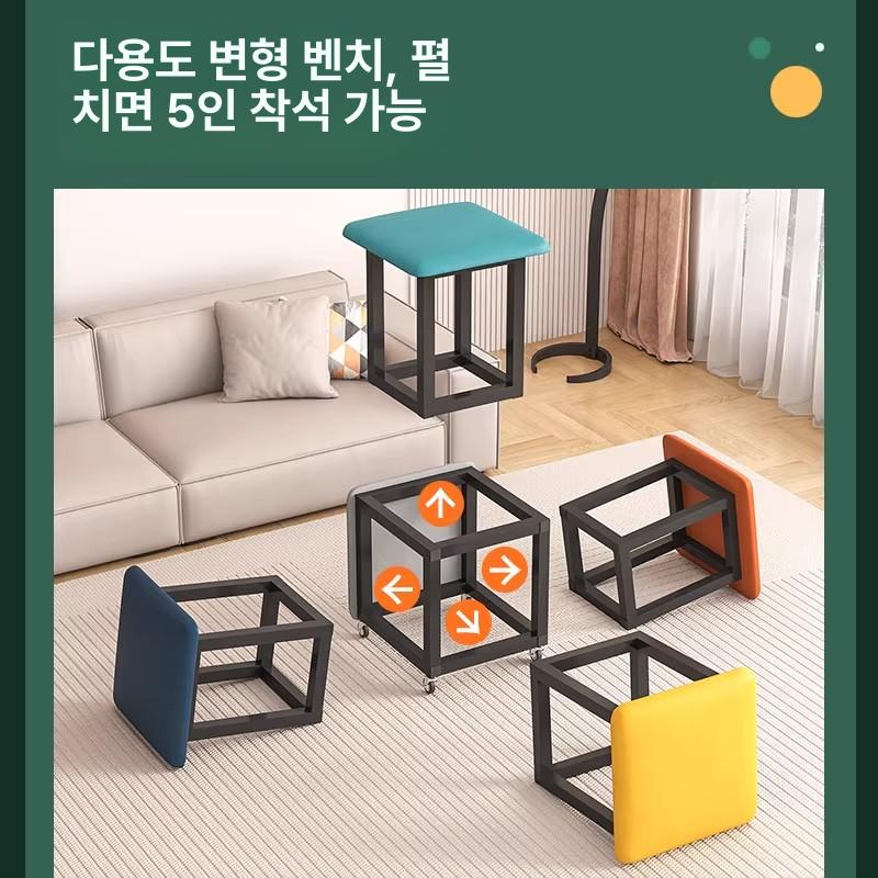다기능 접이식 스툴 접이식스툴 침실 수납 실내 천연 가정용 대나무 보조의자 원목스툴 스텝 - 상세 이미지 3