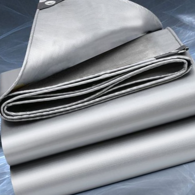 아웃도어 타포린 방수 천막 덮개 비닐포 실버 5x6M