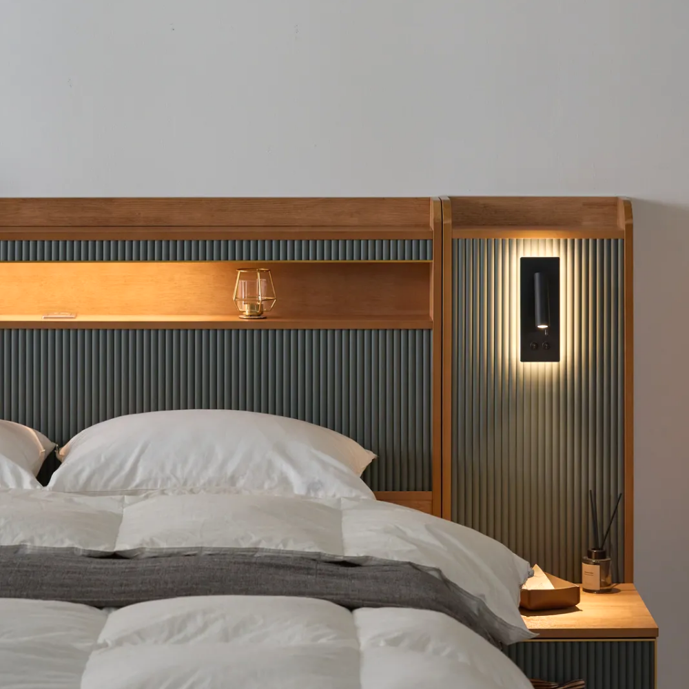 호텔침대프레임 신혼부부 원목 수납 LED 국내 맞춤 제작 킹 K 1700 라움