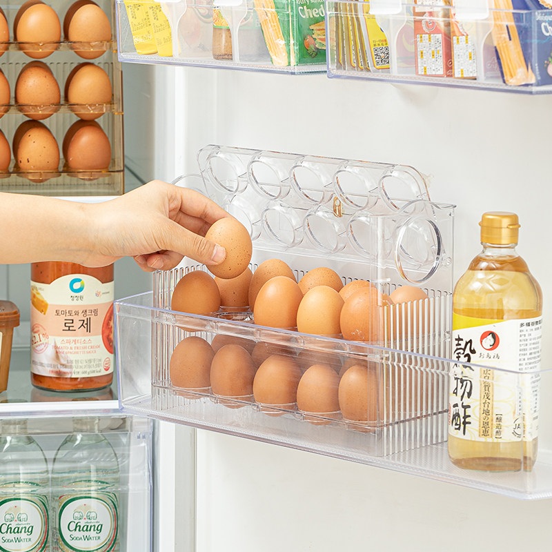 계란 보관함 달걀 보관용기 에그 슬라이딩 냉장고 정리함 케이스 투명 서랍형 냉장고 옆문 계란 보관함 - 상세 이미지 2
