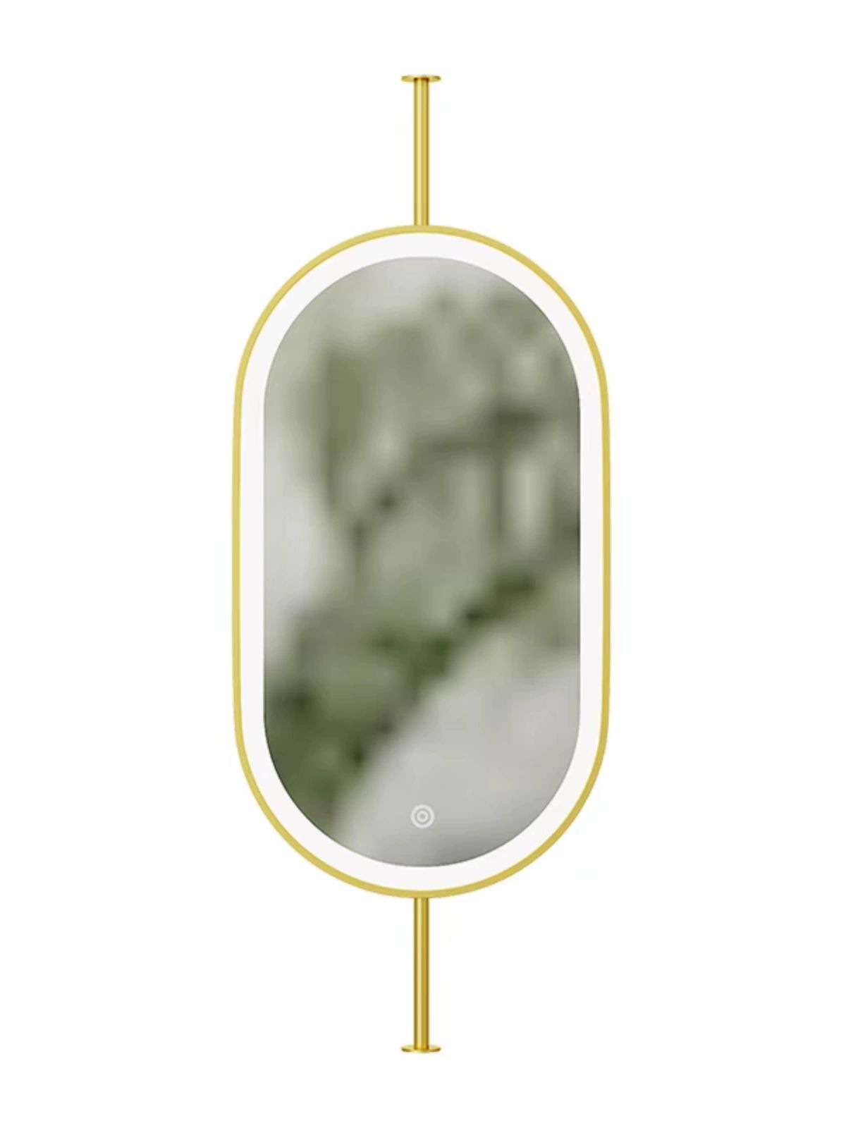 욕실 행잉거울 스테인리스 호텔 미러 카페용 타원형 대형 블랙 단면 거울 40 x 80 조명있음 - 상세 이미지 5