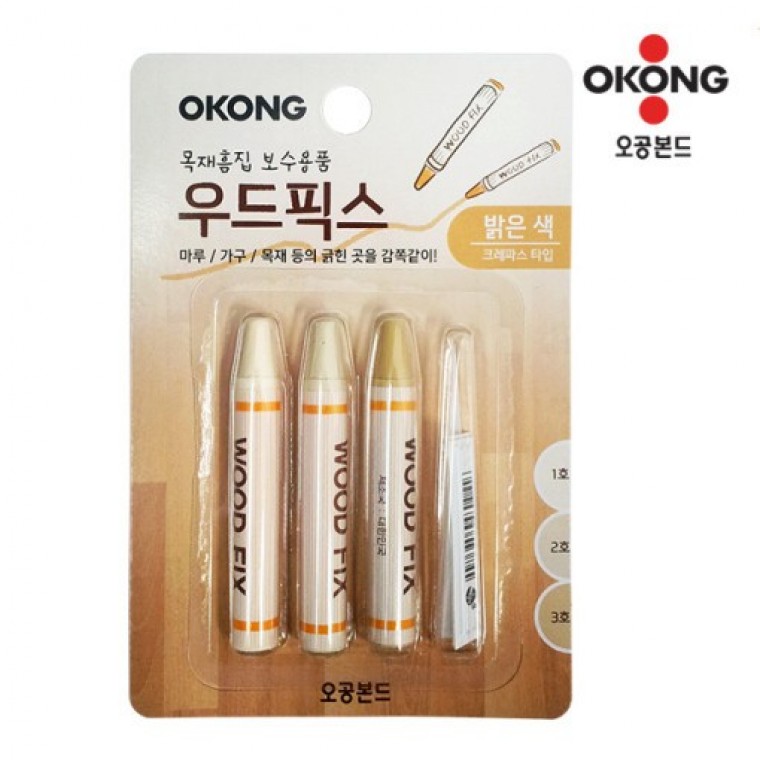 오공 우드픽스 목재 흠집 보수용품 크레파스 타입 - 상품 이미지