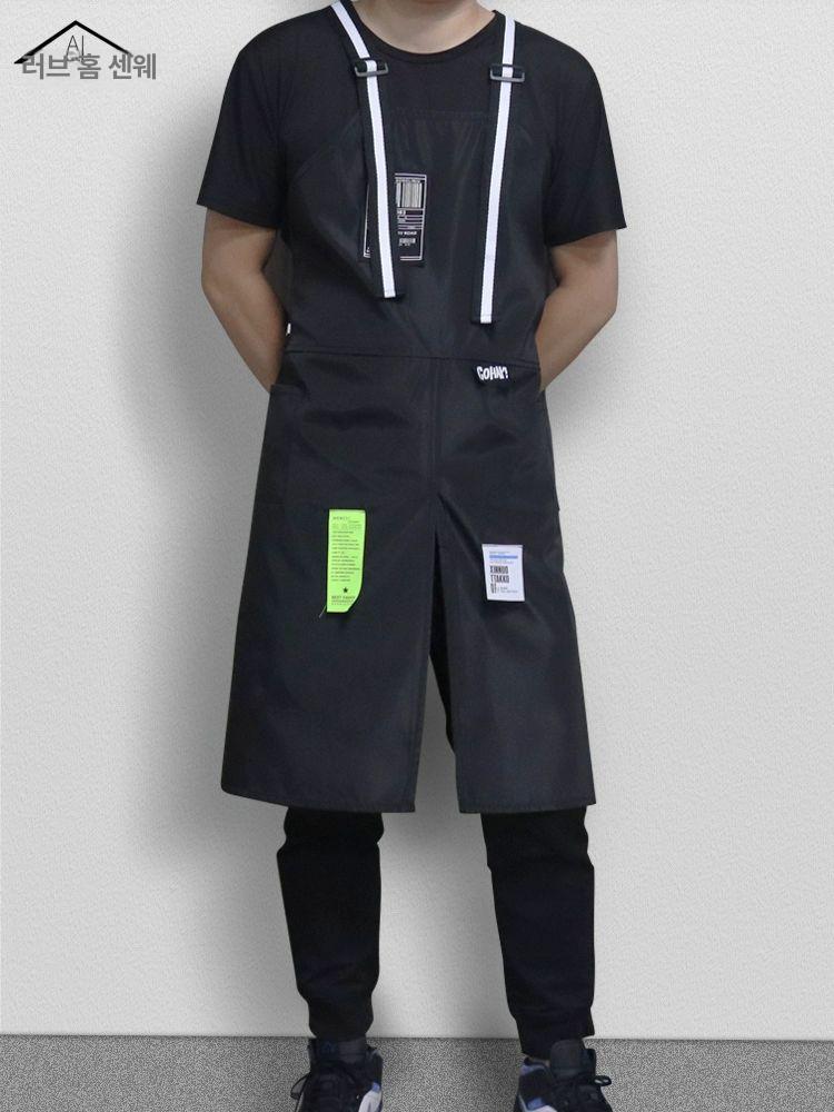 남성 트렌디 앞치마 이발사 네일샵 식당 주방 작업용