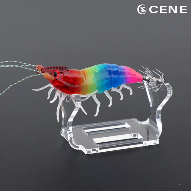 세네 쉬림프 라이트 에기 리얼 새우에기 수평 야광 UV 갑오징어 쭈꾸미 레인보우, 60mm - 상품 이미지