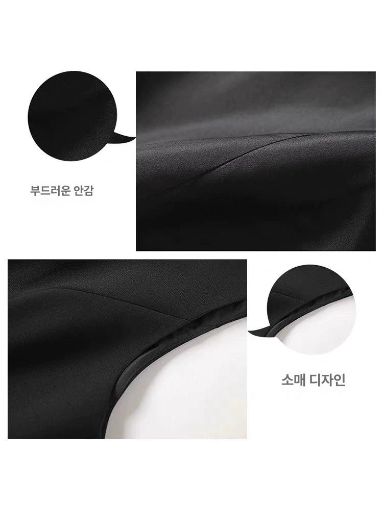 여성 슬림핏 정장 조끼 여름 하객룩 베스트 코디 - 상세 이미지 2