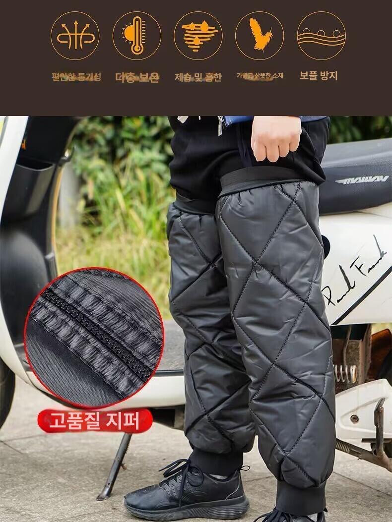 니패드 워머 등산 무릎보호대 방한 방수 지퍼 라이딩 옥스포드 천 무릎 보호대 블랙 60cm - 상세 이미지 2