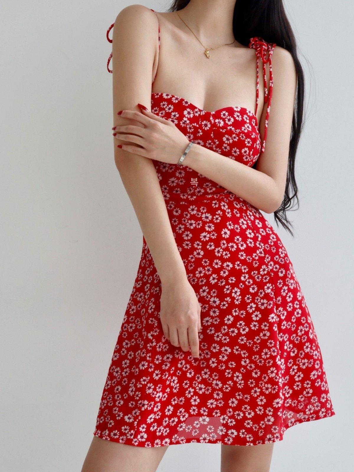 데이지 플라워 원피스 수영복 44-77 빅사이즈 - 상세 이미지 4