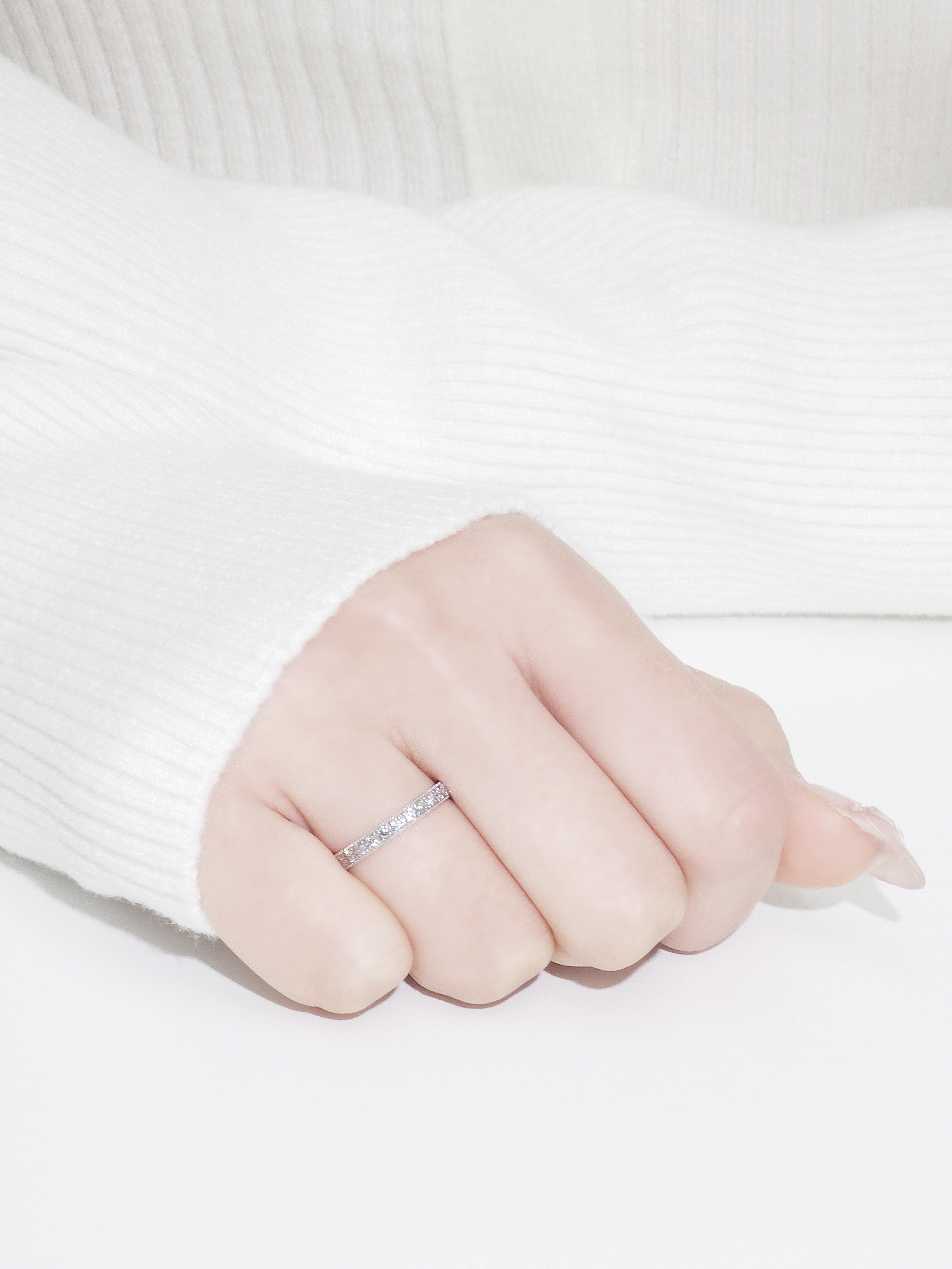 랩다이아몬드 가드링 밀그레인 세팅 반지 1.75mm 14k 18k - 상세 이미지 5