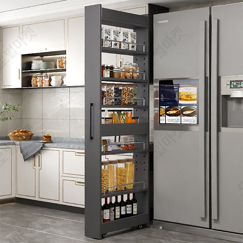 냉장고틈새 부엌수납장 슬라이딩 냉장고옆 틈새 키큰 주방 - 상세 이미지 2